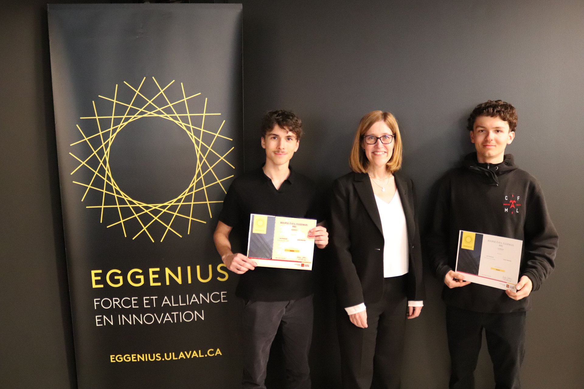 Loïc Pronovost, Maryse Gosselin de RBC Banque Royale et Jasmin Blanchet